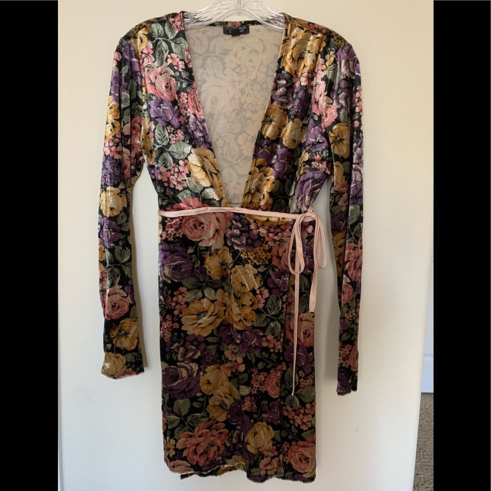 Topshop floral wrap dress